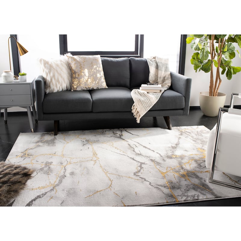 SAFAVIEH Cabana Marii Indoor/ Outdoor Waterproof Patio Floral Rug - 2' x 3' - Blue/Ivory