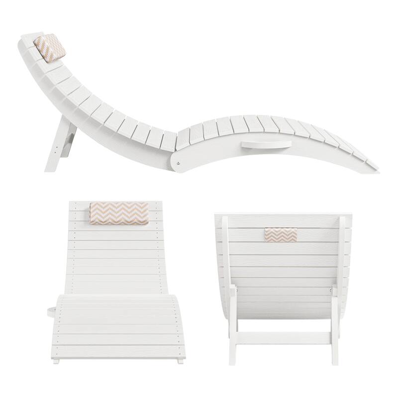 Set of 4 Weather-Resistant Folding Patio Pool Chaise Lounge Chairs