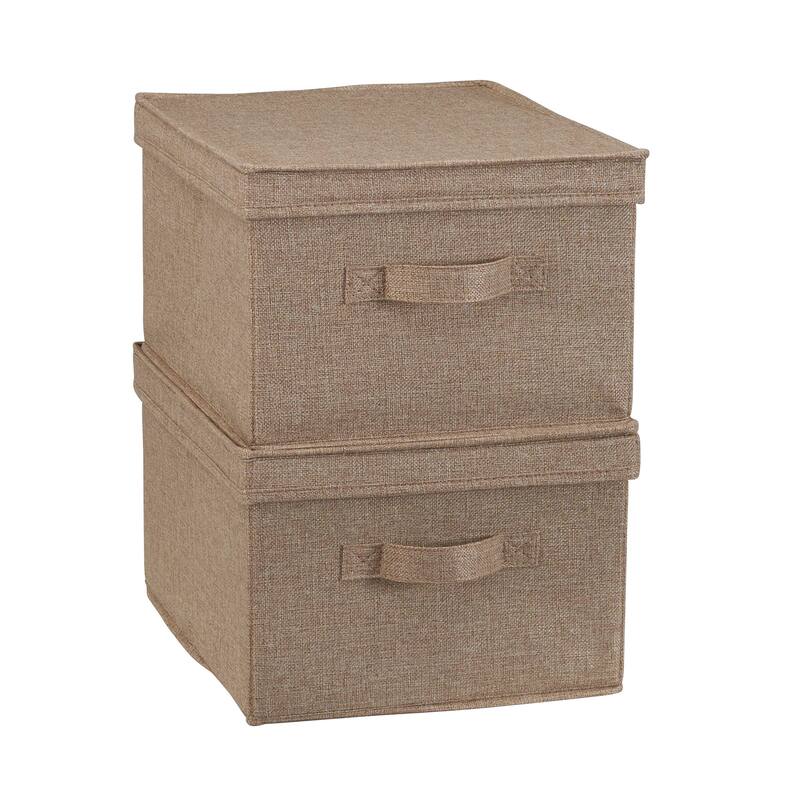 Household Essentials Fabric Storage Bins with Sturdy Sides, Set of 2
