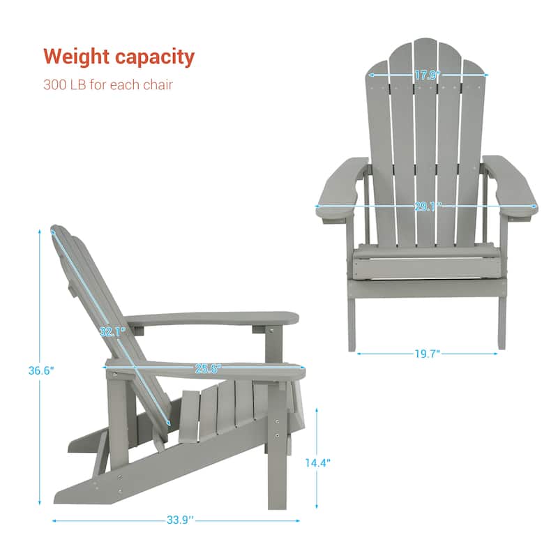 BONOSUKI Outdoor Adirondack Chair,HIPS Wooden-Like Finish Single Chair