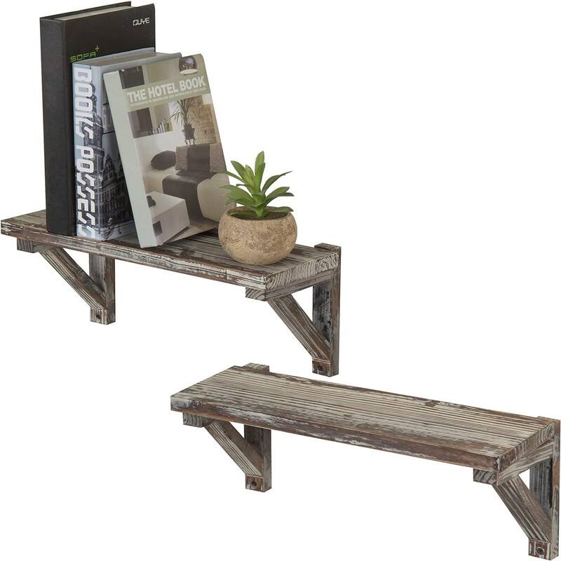 Wall Mounted Floating Shelves - 6.5"D x 16.5"W x 6.5"H - 6.5"D x 16.5"W x 6.5"H - orched Wood