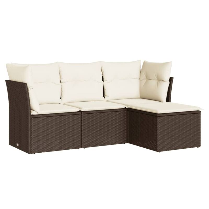 vidaXL Garden Sofa Set Brown PE Rattan Medium Modular Garden Sofa Set - 21.7 x 21.7 x 14.6