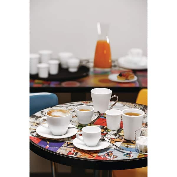 Bormioli Rocco Aromateca 3.75 oz. Espresso Cup with Stainless Steel Handle ,Set of 4 - Clear