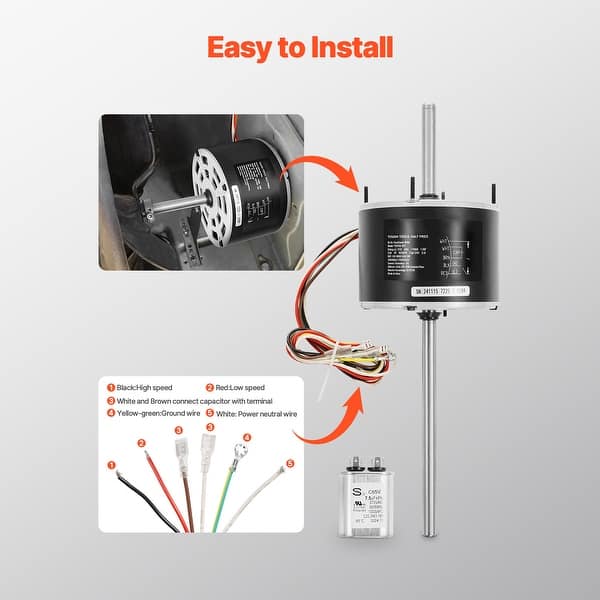 UIMOSO 1/3HP RV Air Conditioner Motor with Capacitor, AC115V 3A, 1675 RPM,  Replacement for Coleman Mach RV AC Fan Motor - 1/3 HP - Bed Bath & Beyond -  42948128