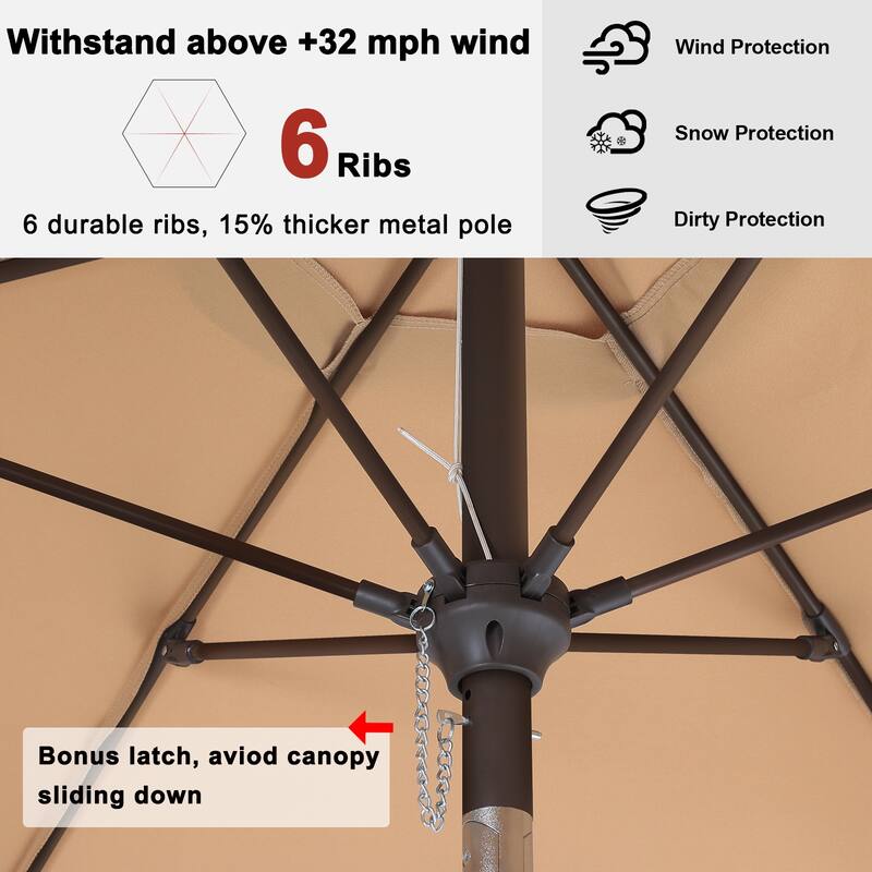 ABCCANOPY 7.5FT Patio Umbrella with Push Button Tilt