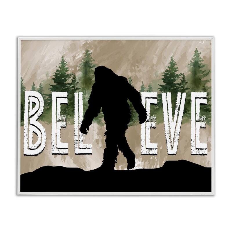 Stupell Believe Rustic Mythical Creature Framed Giclee Art Design By Nicole DeCamp - 14 x 11 - White