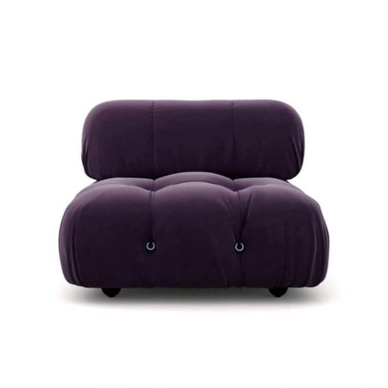 Mccleod Velvet Slipper Chair - Purple