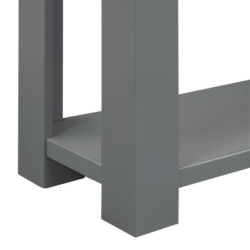 Merax Rustic Console Table with Storage Drawers and Bottom Shelf