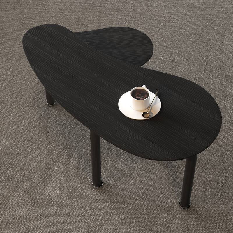 GDFStudio - Eulalia 360 Degree Rotating Nesting Coffee Table Set with Solid Rubberwood Legs