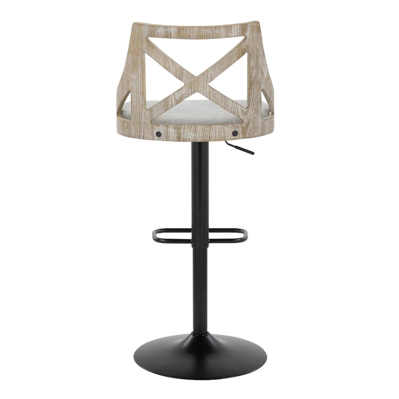 The Gray Barn Charlotte Adjustable Bar Stool with Rounded Rectangular Footrest (Set of 2)