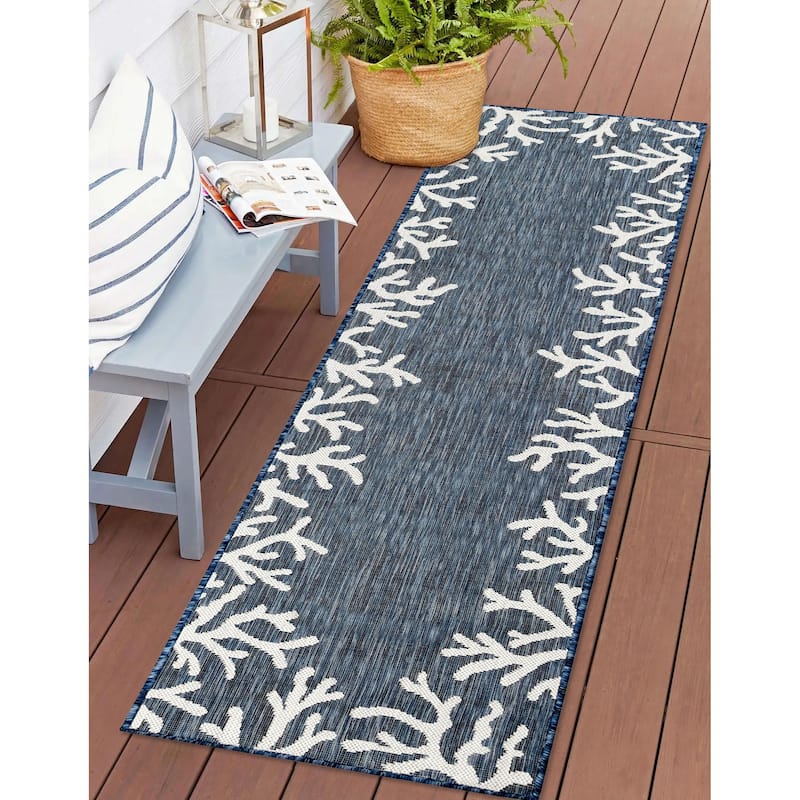 Liora Manne Carmel Coral Border Indoor/Outdoor Area Rug