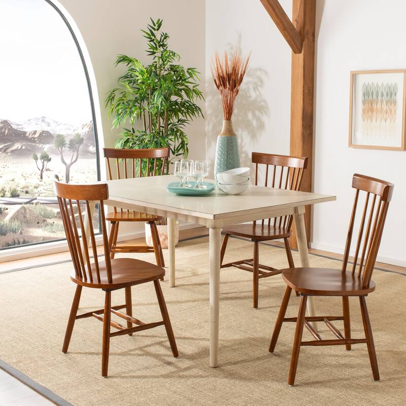 SAFAVIEH Suhair Spindle Farmhouse Dining Chair (Set of 2) - 20.5" x 21" x 36" - 21"W x 21"D x 36"H