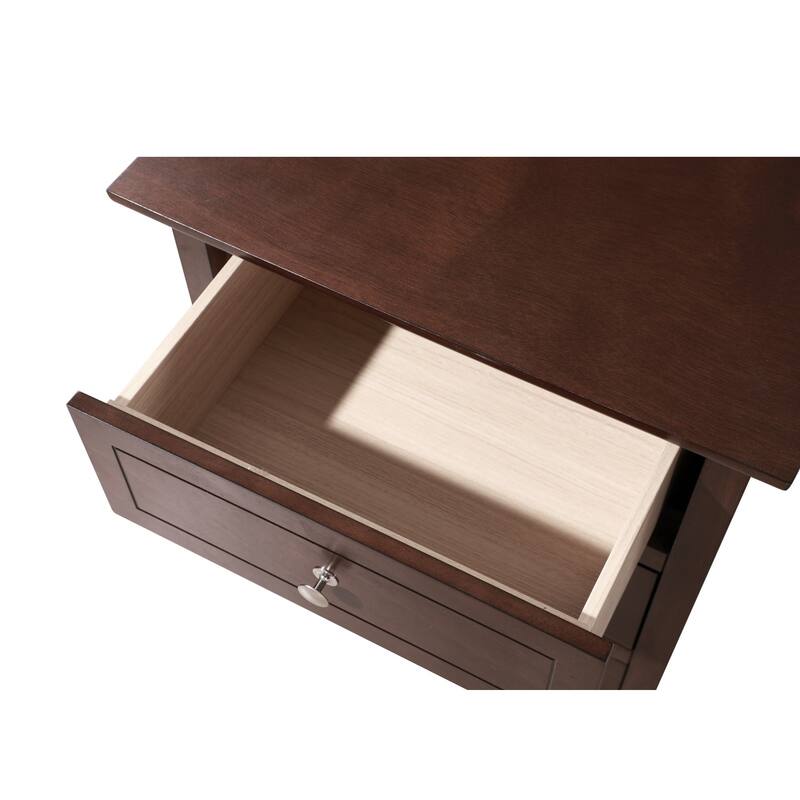 3-Drawer Cappucino Finish Wood Nightstand - 25" - Brown