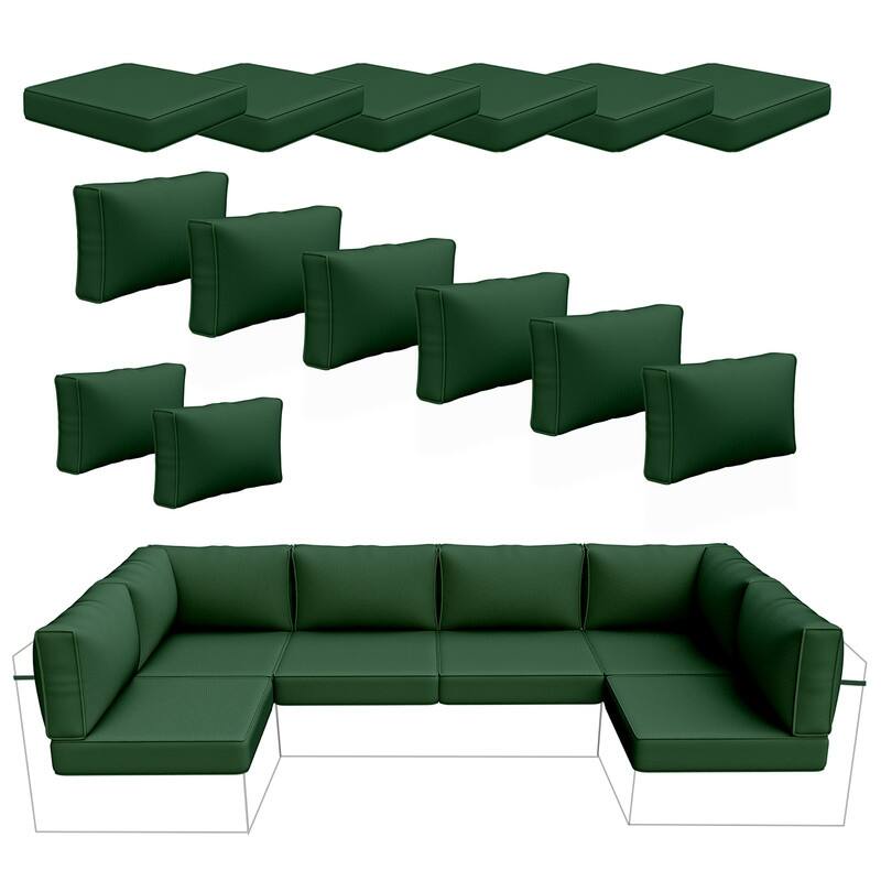 14 Piece Patio Furniture Cushion Set Outdoor Sofa Replacement Cushions