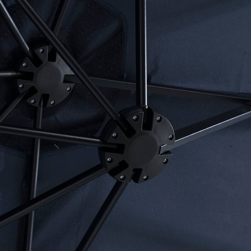 14.8ft Large Rectangular Double-Sided Patio Umbrella with Crank