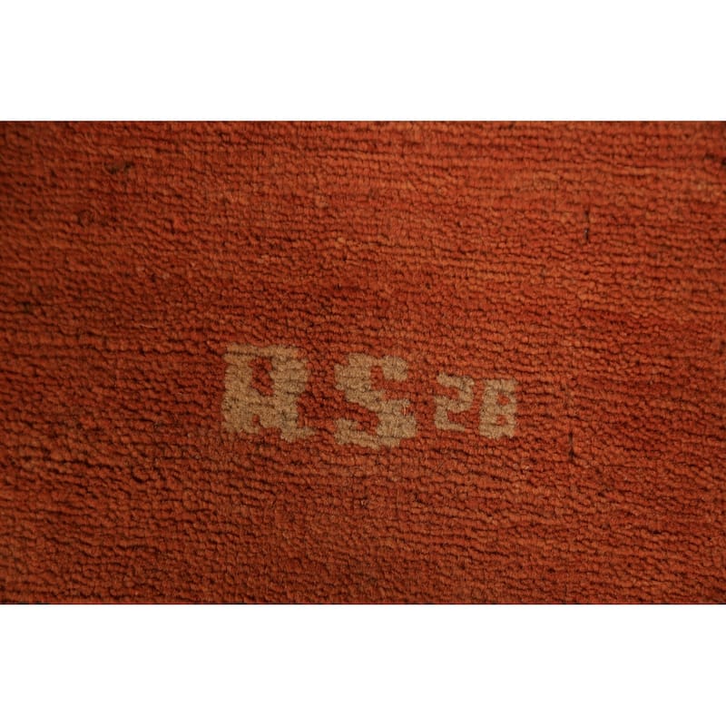 Solid Gabbeh Modern Rug Hand-Knotted Oriental Wool Carpet - 4'2" x 5'10"