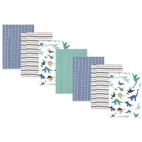 slide 1 of 1, Hudson Baby Boys Cotton Flannel Burp Cloths 7-Pack, Dino Friends, One Size - Dino Friends 7 Pack - One Size One Size - Dino Friends 7 Pack