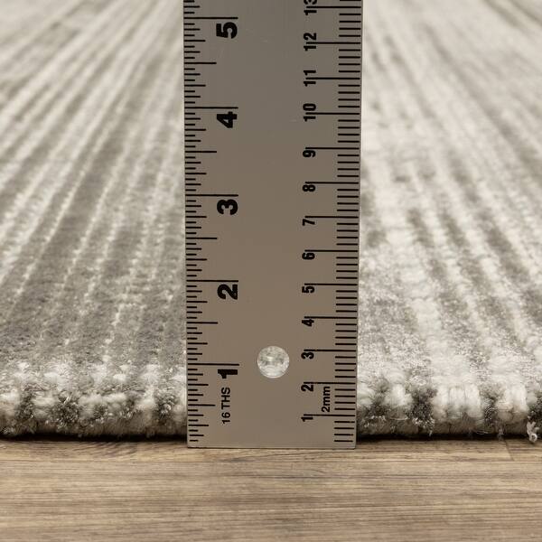 dimension image slide 1 of 8, Style Haven Corey Textural Stripe Wool and Viscose Hand-tufted Rug