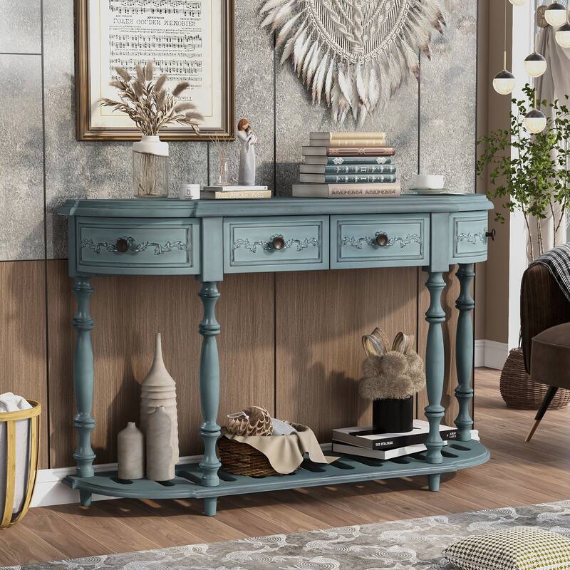 Modern and Contemporary Curved Console Table Sofa Table Entryway Table