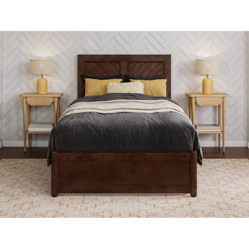 Clayton Platform Bed with Panel Footboard and Twin XL Trundle