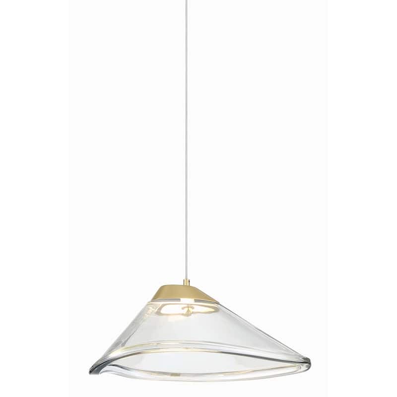Kovacs P5401-L Sneer 10" Wide Integrated LED Mini Pendant with Tinted - Coal / Sun Gold