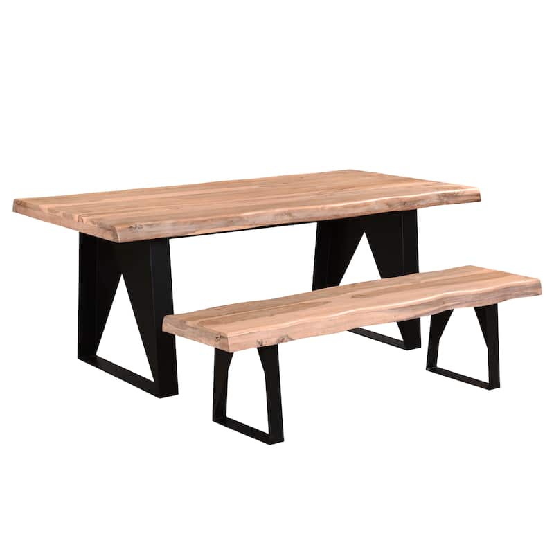 Sienna Live Edge Wave Dining Bench