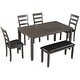 6-Piece Kitchen Simple Wooden Dining Table and Chair with Bench - Bed ...