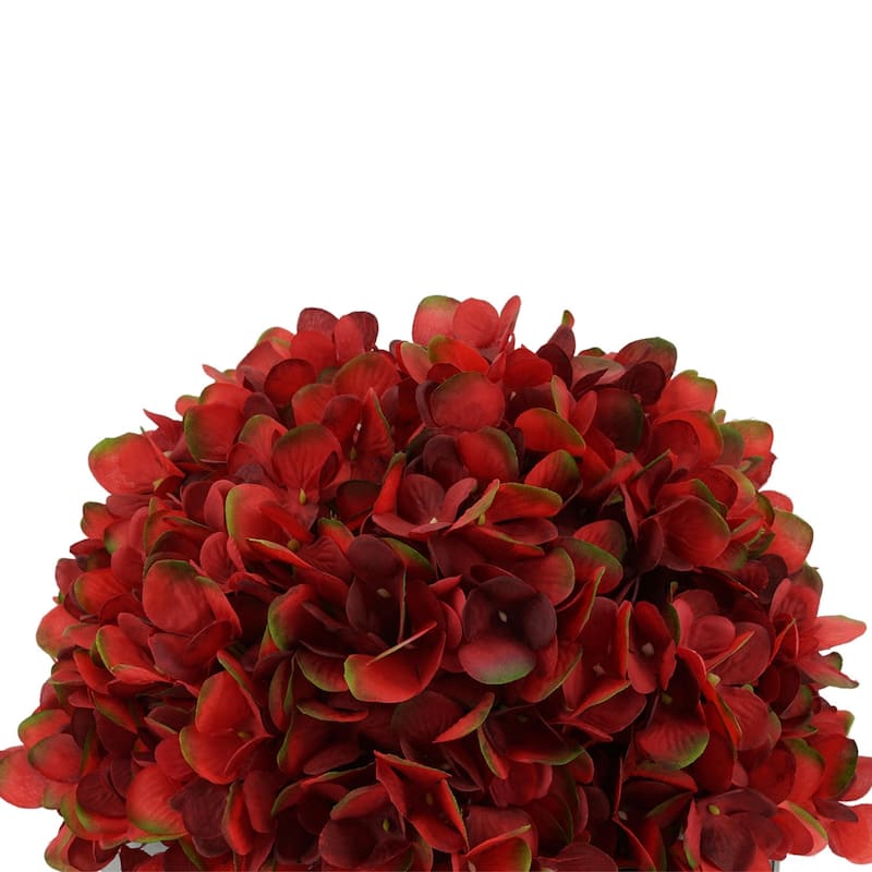 Faux Hydrangea in Black Tapered Zinc Cube