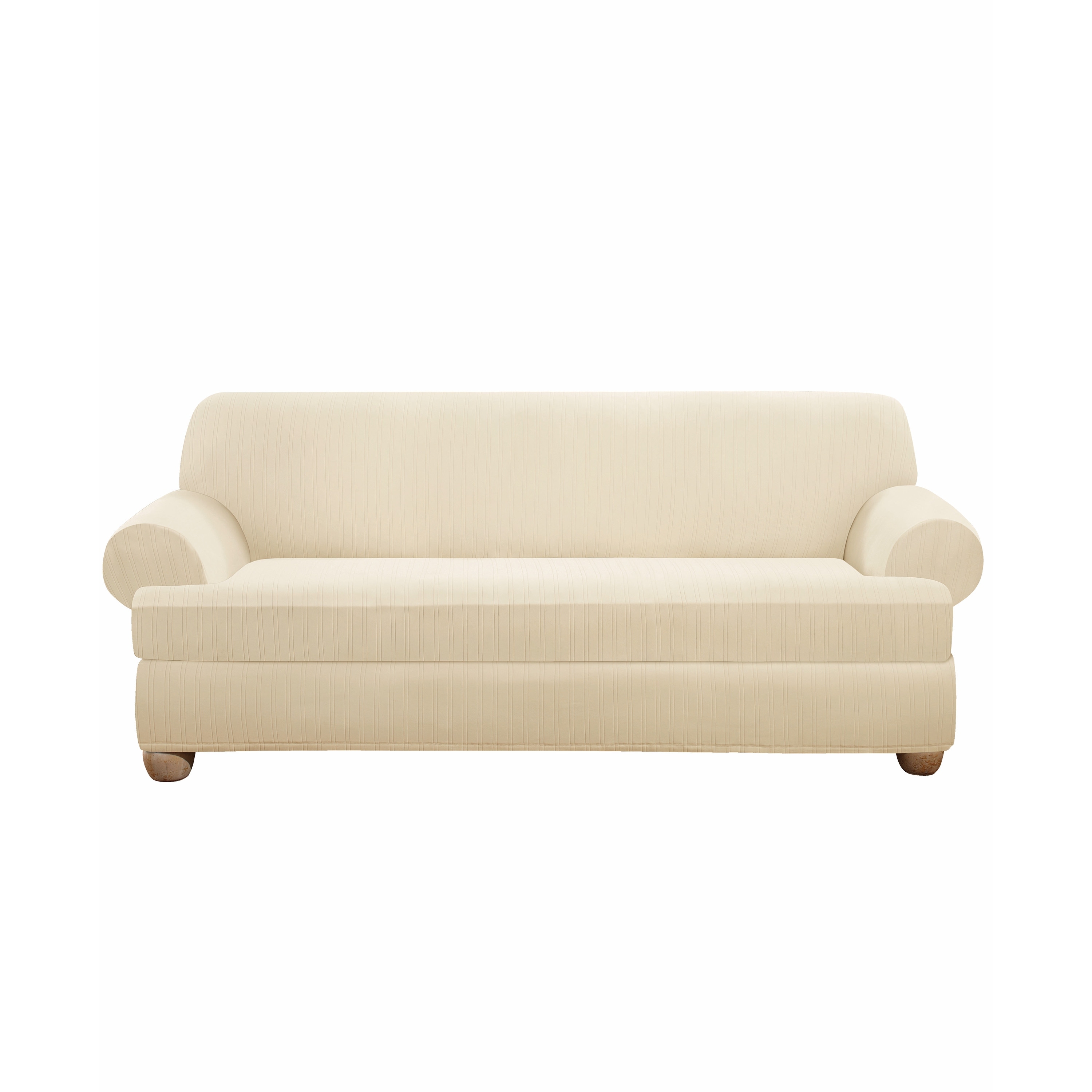 Sure Fit Stretch Pinstripe 2 Piece T Cushion Sofa Slipcover