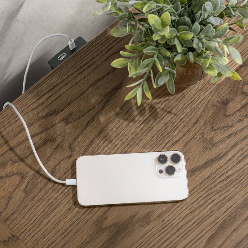 Classic Home Kyrie 2-Drawer Oak Veneer Nightstand