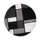 preview thumbnail 88 of 135, World Rug Gallery Contemporary Modern Boxed Color Block Area Rug 8' Round - Gray