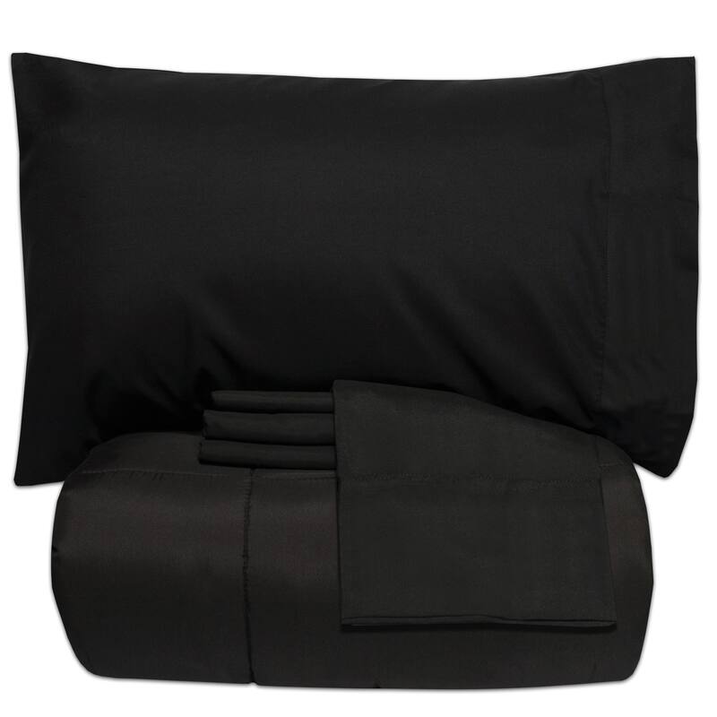 Sweet Home Collection Luxury Solid Bed-In-a-Bag with Sheet Set