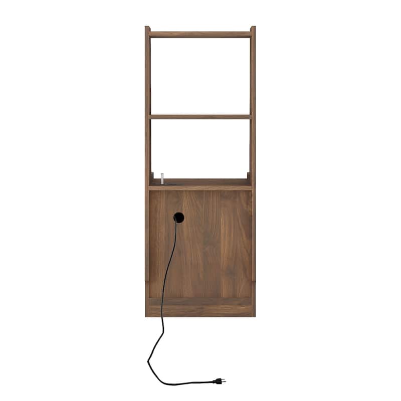 Nightstands with Charging Station,Night Light,Bookshelf (Set of 2)
