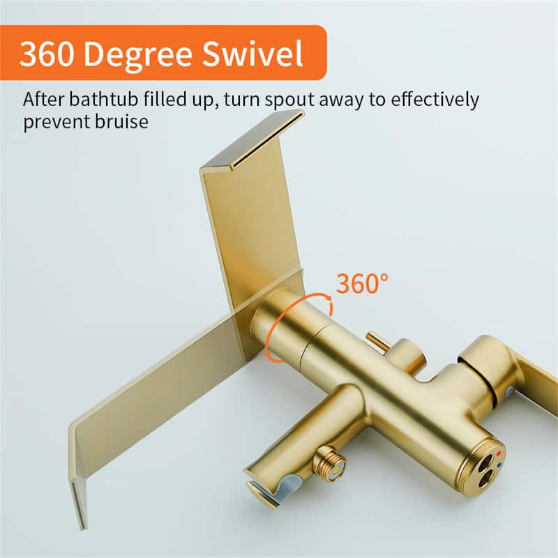 Freestanding Tub Faucet With Hand Sprayer Floor Mount Roman Bathtub Faucet Modern Waterfall Tub Filler Trim With Handheld Showe
