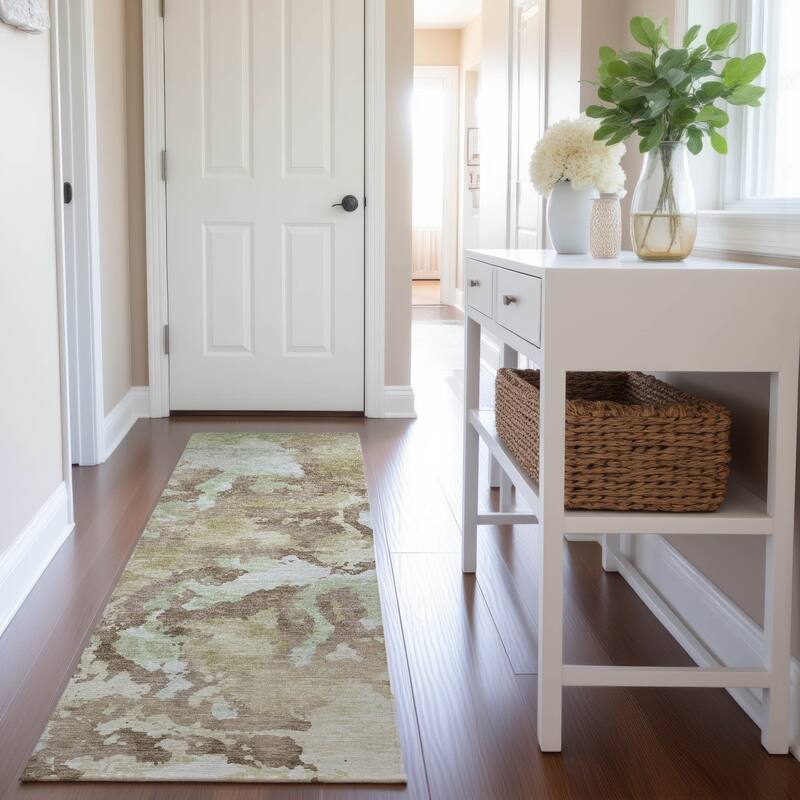 Premium Washable Super Soft Abstract Chic Mayfield Rug - Taupe - 2'3" x 7'6"