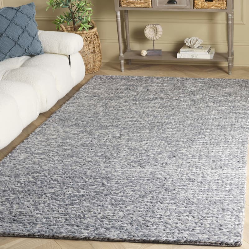 SAFAVIEH Handmade Natura Chisako Transitional Wool Rug - 4' x 6' - Grey/Ivory