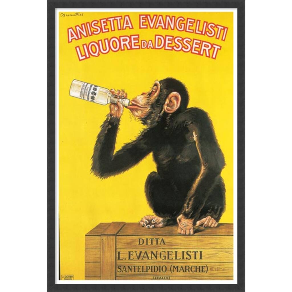 Framed Art Print Anisetta Evangelisti Liquore da Dessert (ca. 1925) by Carlo Biscaretti 26 x 38-inch