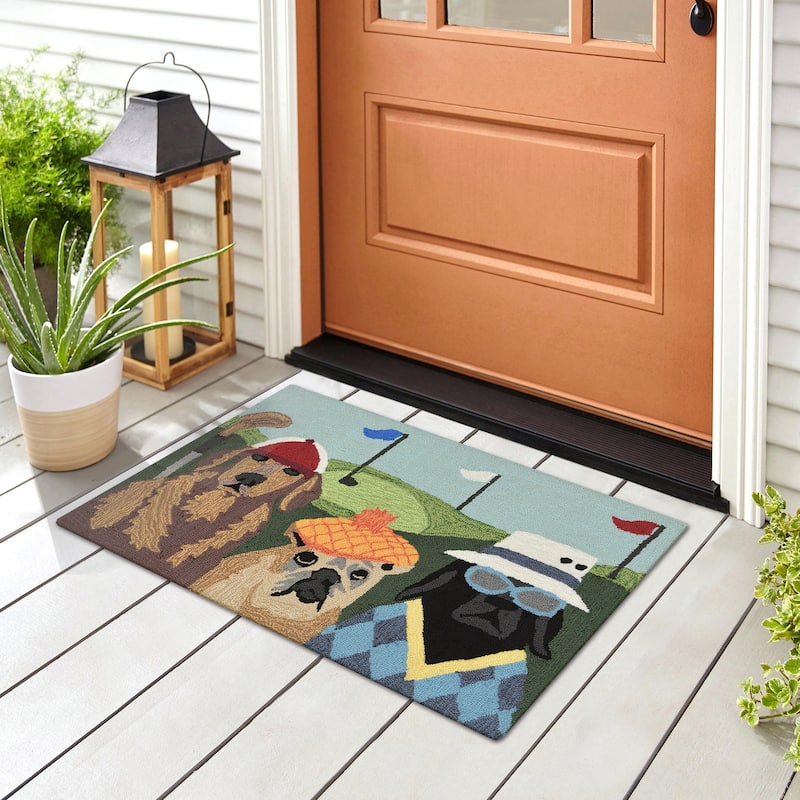 Liora Manne Frontporch Putts & Mutts Indoor/Outdoor Rug - 2'6" x 4'