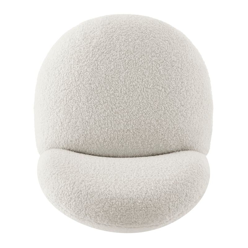 NPD Furniture Zolia Faux Shearling Swivel Accent Chair