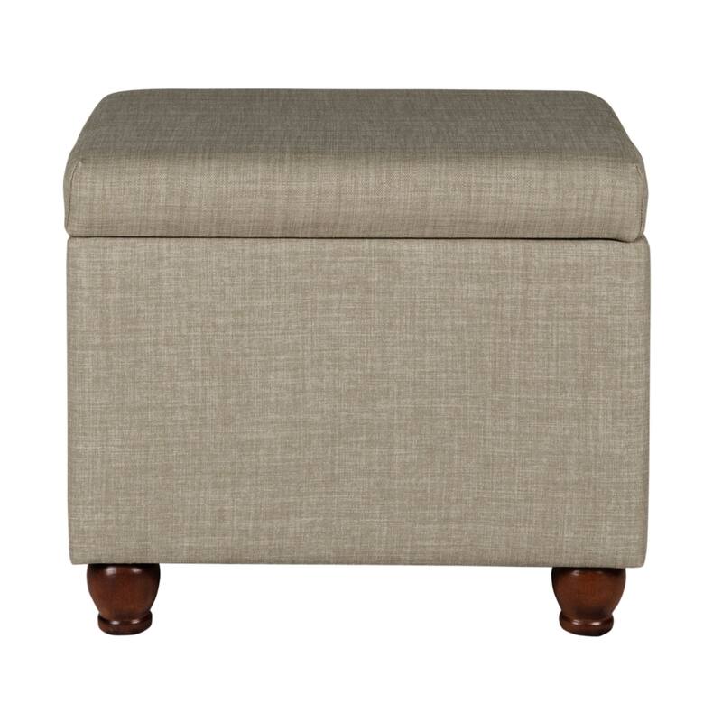 Porch & Den Hillhurst Medium Tan Linen Storage Ottoman