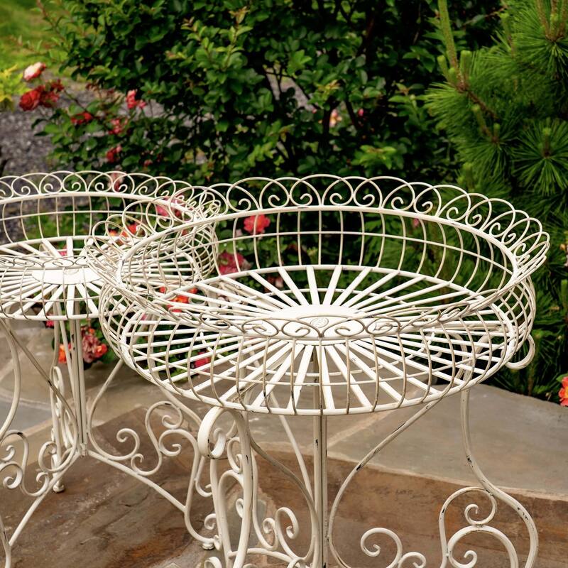 Set of 3 Round Plant Stands with Baskets "Copenhagen 1843"