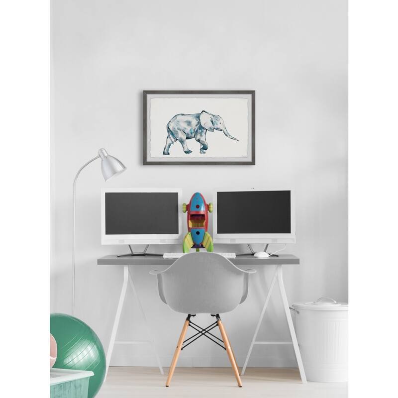 Beachy Elephant Wall Art Print Framed Canvas Painting for Living Room Decor 30x20