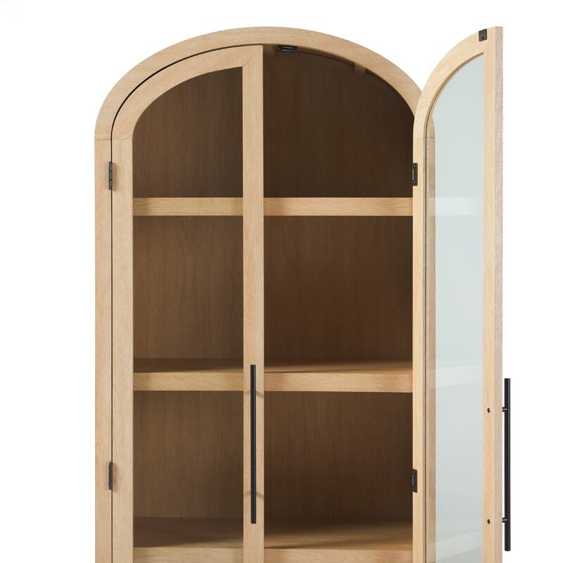 Middlebrook Designs Arched Tall Bookcase with Glass Doors