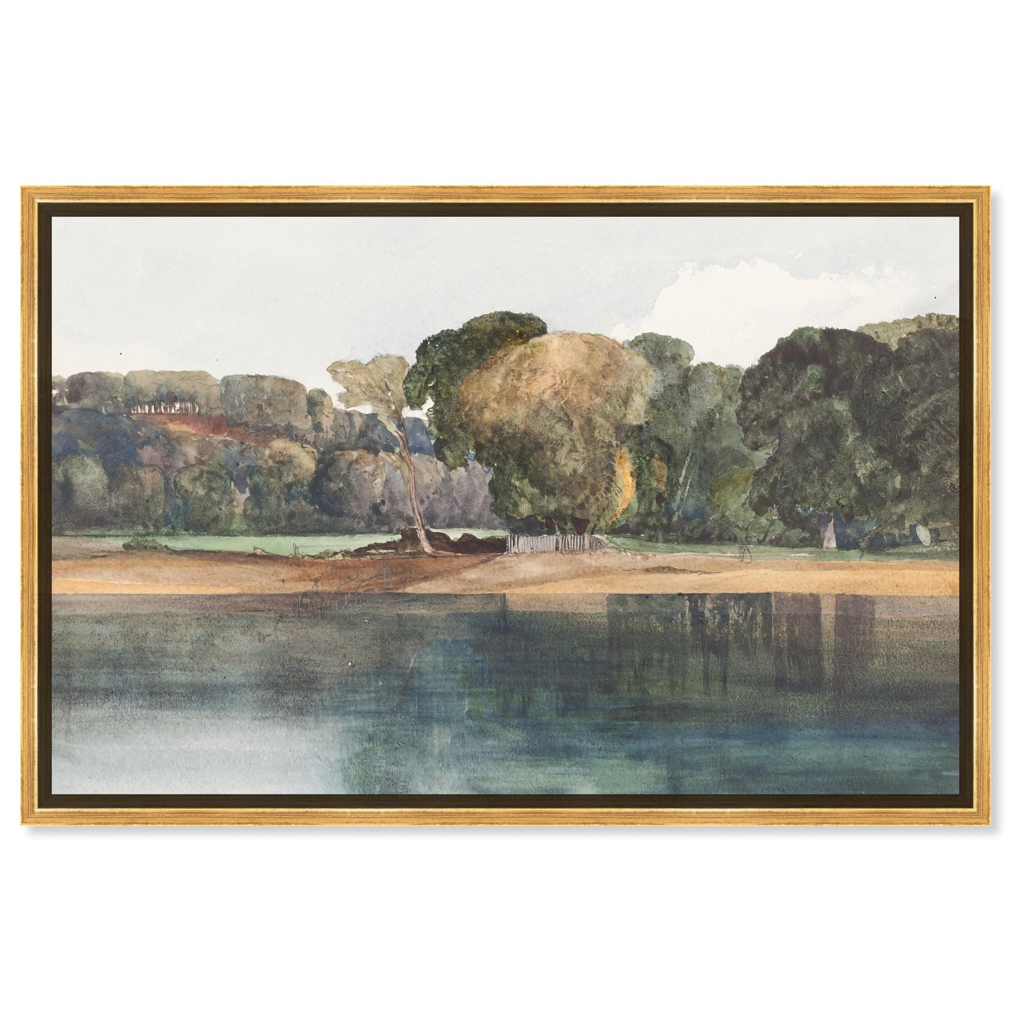 Trees and Water Canvas Classic Landscape Art by Art Remedy
