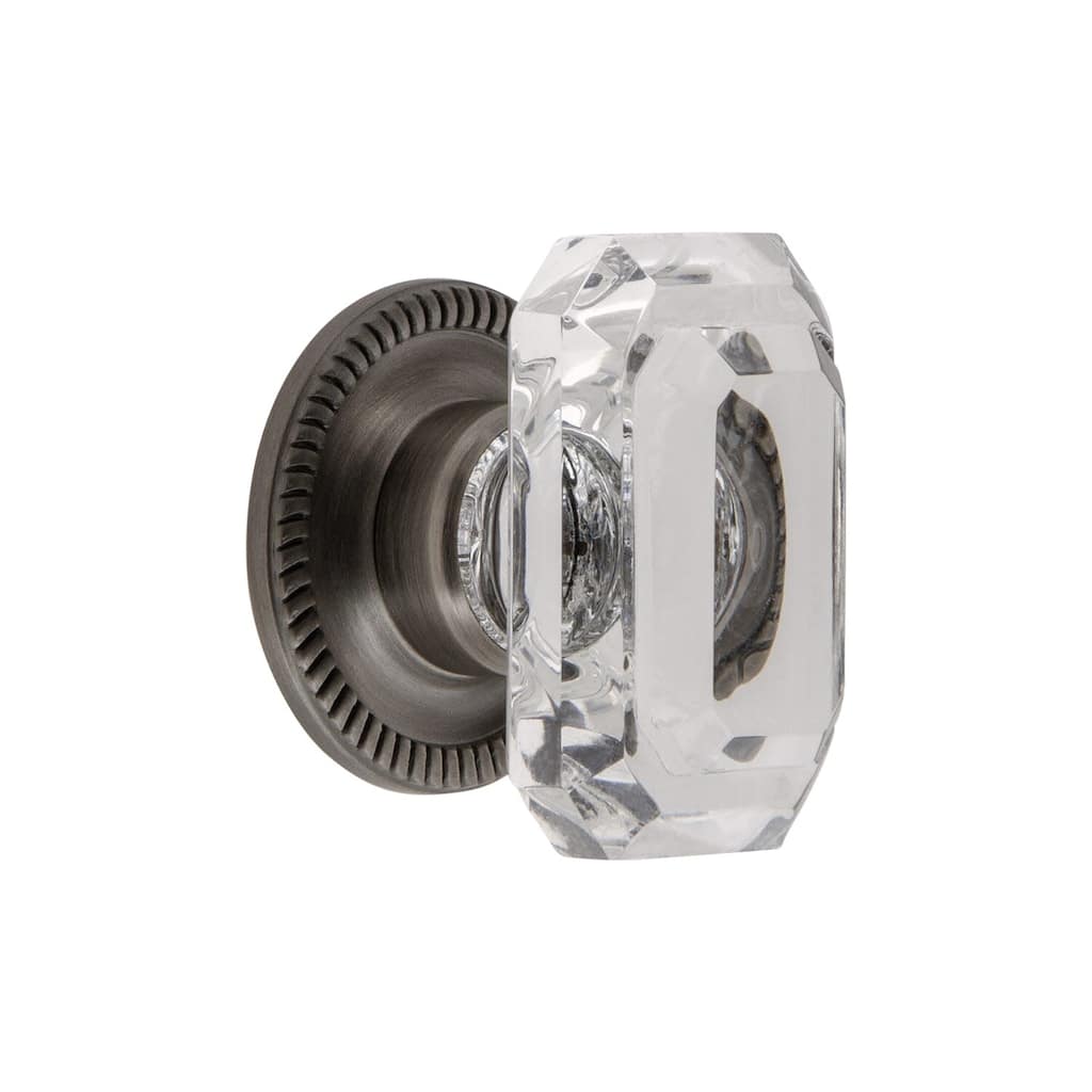 Grandeur BAGU-KNOB-NEWP-LG Baguette 1-3/4" Glam Emerald Cut Crystal