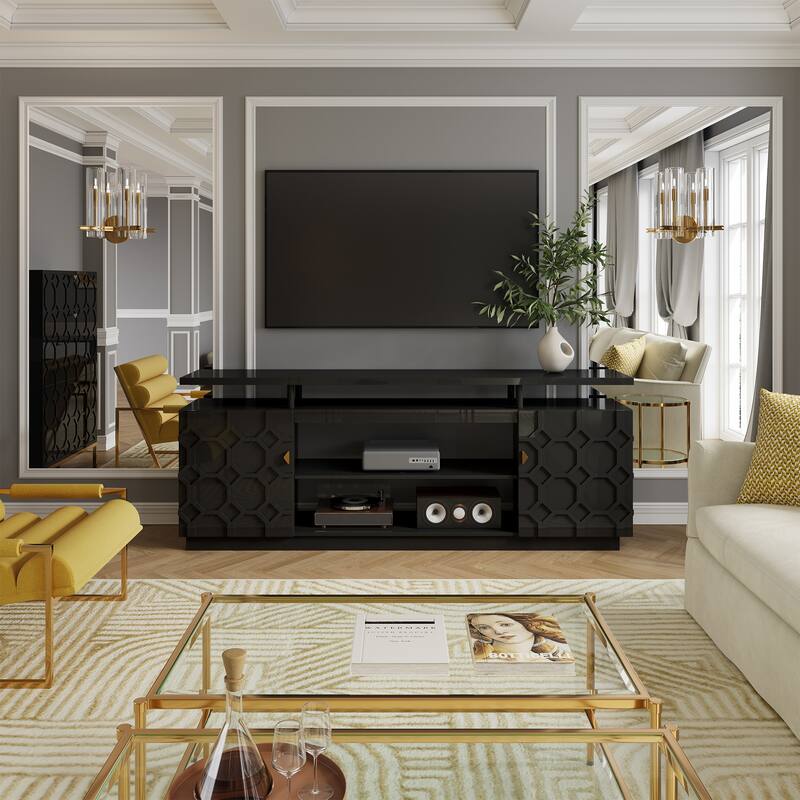 Clihome High Gloss 70'' Storage TV Stand