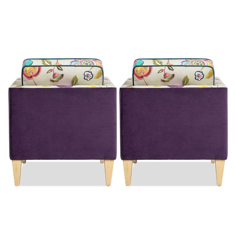 Mamba 28" Patchwork Velvet Upholstered Floral Accent Arm Chair