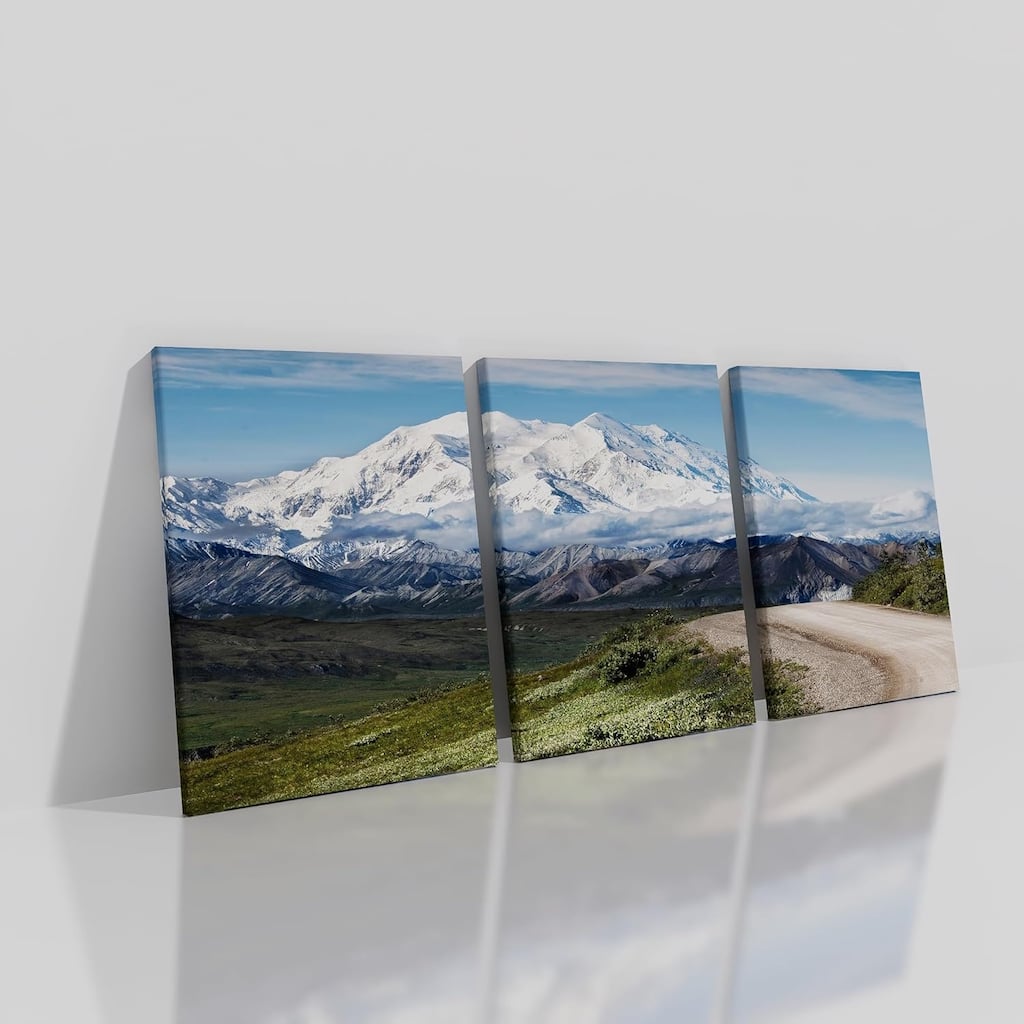Snow Mountains Canvas Wall Art Winter Snowscape