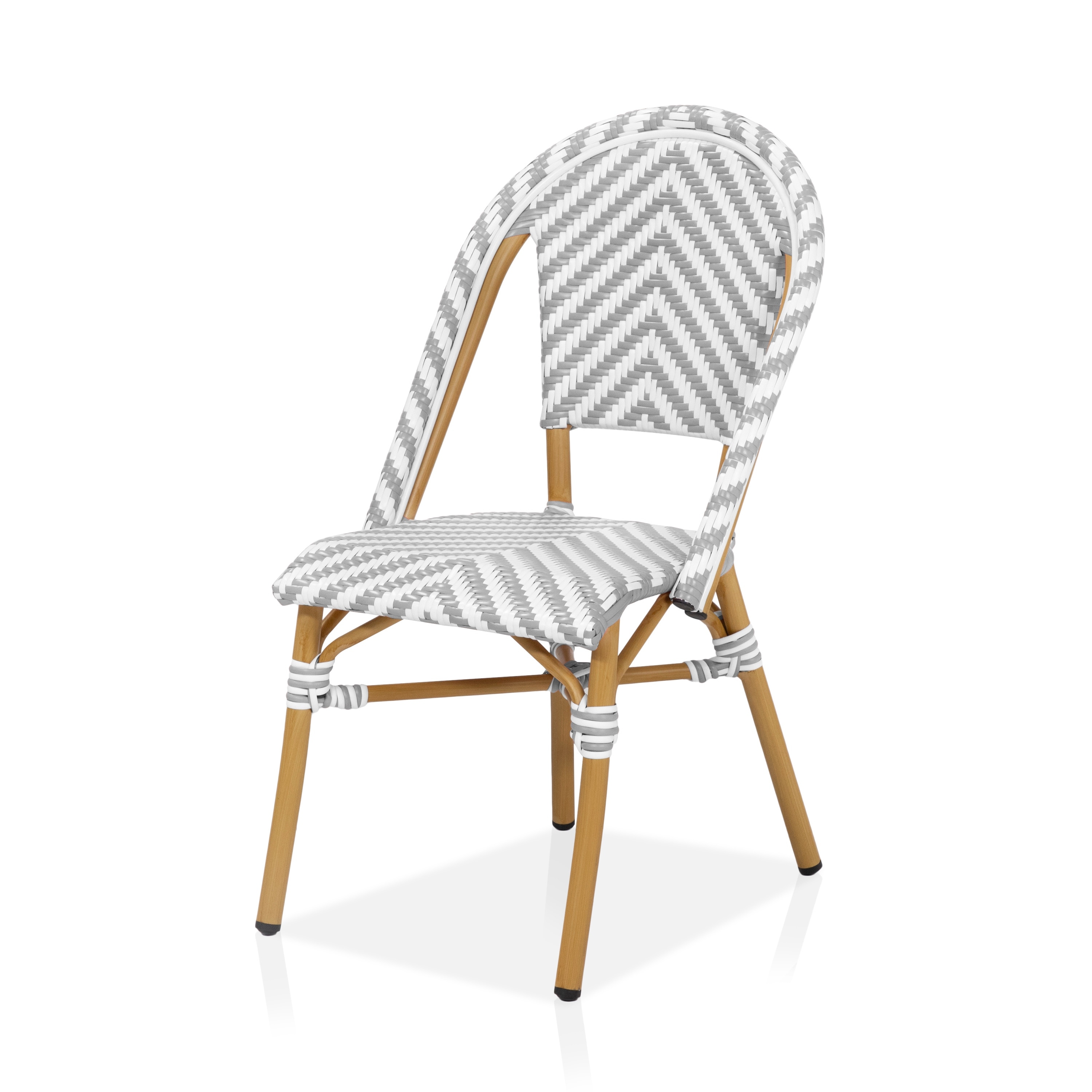 Irene French Chevron Wicker Patio Dining Chairs by Furniture-image