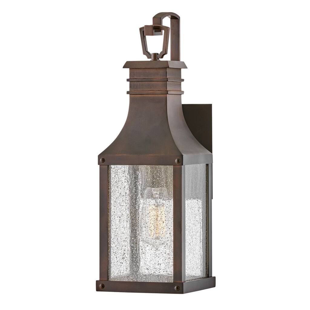 Hinkley Beacon Hill Collection One Light Outdoor Small Wall Mount Lantern, Blackened Copper